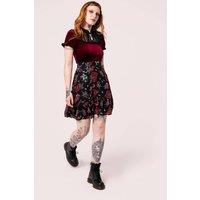 Hell Bunny Women's Blooming Elle Halloween Style Midi Skirt in Black