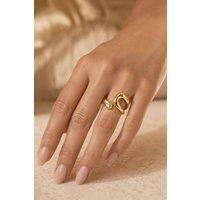 Otis Jaxon London Women's 18k Gold Plated Silver Open Wrap Ring | Size: R
