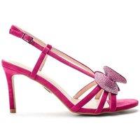 Moda In Pelle Women's 'Narra' Alcantara Heeled Sandals in Pink | Size: 4