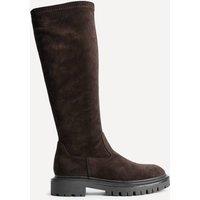 Linzi Women's Hallie Brown Faux Suede Long Boots | Size: 4-Standard Fit