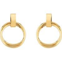 Harfi Women's 18ct Gold Plated Dual Hoop Earrings