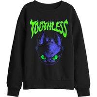 How To Train Your Dragon Toothless Head Kids Sweatshirt, Black | Size: 12-13 Years