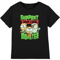Minions Support Your Local Monster Kids T-Shirt, Black | Size: 5-6 Years