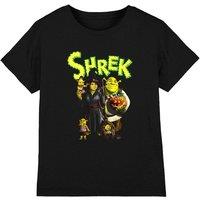 Shrek Family Trick Or Treat Kids T-Shirt, Black | Size: 5-6 Years