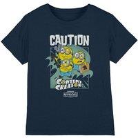 Minions And Monsters Film Crew Kids T-Shirt, Navy | Size: 12-13 Years