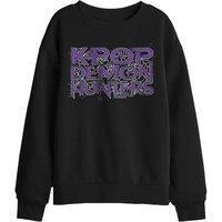 KPop Demon Hunters Halloween Web Logo Kids Sweatshirt, Black | Size: 12-13 Years
