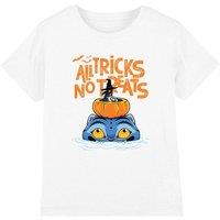 KPop Demon Hunters Derpy & Sussie All Tricks Halloween Kids T-Shirt, White | Size: 7-8 Years