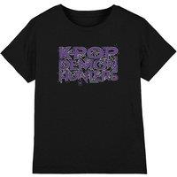 KPop Demon Hunters Halloween Web Logo Kids T-Shirt, Black | Size: 12-13 Years
