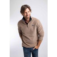 Weird Fish Men's Newark 1/4 Zip Grid Fleece in Chocolate | Size: 4XL