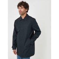 threadbare Men's Showerproof Collared Longline Mac in Navy | Size: Small