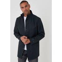threadbare Men's Showerproof Funnel Neck Longline Mac in Navy | Size: Large