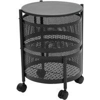 Garden Sanctuary 2-Tier Kitchen Storage Organiser with Rotating Baskets & Castors in Black