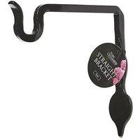Tom Chambers Hanging Straight Garden Basket Bracket Leaf - 15cm in Black