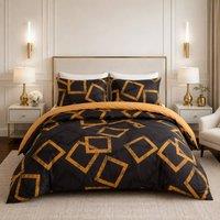Lazzaro Home Double Brushed Microfiber Duvet Cover Sets Reversible in Black | Size: King