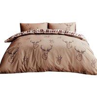 Catherine Lansfield Stag Duvet Cover Set in Beige | Size: Double