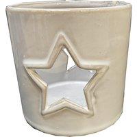 Hill Interiors Star Cut-Out Tealight Holder in White