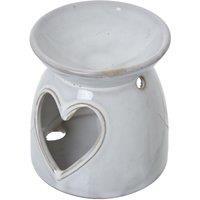 Hill Interiors Ceramic Heart Cut-Out Tealight Holder in White