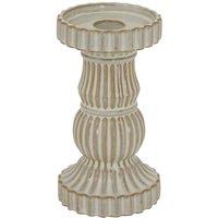 Hill Interiors Ceramic Pillar Candle Holder in White