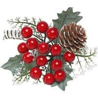 KDMD Snowy Berry & Cone Spray 6 Pack in Red