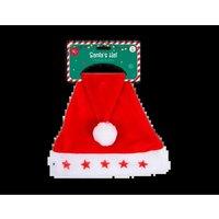 KDMD Red Flashing Santa Hat 4 Pack Polyester