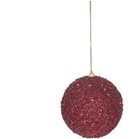 KDMD Glitter Burgundy Bauble 12cm
