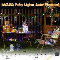 Ollny 12m 100LED Solar Fairy Lights 8-Mode IP44 Waterproof Crystal Ball in Black