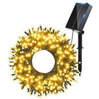 Ollny 20m 200LED Solar Fairy Lights Warm White IP44 Outdoor Garden in Black