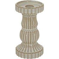 Lemon Pavilion Furniture and Decor Alora Pillar Candle Holder Decoration - Ceramic - L9xW9xH16 cm - White