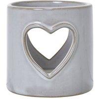 Lemon Pavilion Furniture and Decor Heart Cut-Out Tealight Holder - Ceramic - L8 x W8 x H8 cm - White