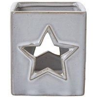 Lemon Pavilion Furniture and Decor Star Cut-Out Square Tealight Holder - Ceramic - L7 x W7 x H8cm - White