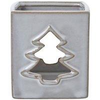 Lemon Pavilion Furniture and Decor Tree Cut-Out Square Tealight Holder - Ceramic - L7 x W7 x H8cm - White
