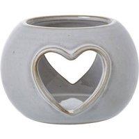 Lemon Pavilion Furniture and Decor Heart Cut-Out Round Tealight Holder - Ceramic - L9 x W9 x H6cm - White