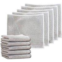 SPETLEK 5X Multipurpose Wire Dishwashing Rags Scouring Washing Cloth in Silver