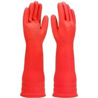 SPETLEK 3pair L 3 Pair Rubber Gloves Household Long Sleeve in Red | Size: 10