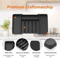 FORGEVIO Plastic - 33/45/57x38cm Cutlery Tray in Black | Size: 0.6m2