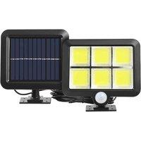 SPETLEK LED Solar Powered PIR Motion Sensor Garden Wall Light in Black