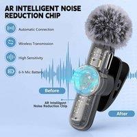 SPETLEK 2x Wireless Lavalier Microphone Phone Mic Plug in Black