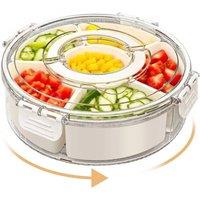 SPETLEK Divided Serving Tray Snack Tray With Lid 6 Compartment in Beige | Size: 100 cm x 60 cm