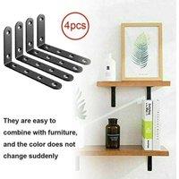 SPETLEK 4X Heavy Duty Cast Iron L Shaped Wall Mounted Shelf in Black | Size: 1000mm x 400mm