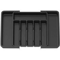PAWNORA Extendable Cutlery Tray Plastic 33/45/57x38cm in Black | Size: 45/57x38 cm
