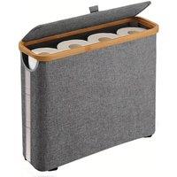 PAWNORA GRAY Bathroom Toilet Paper Storage Basket in Grey