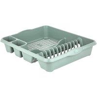 PAWNORA Sage Dish Drying Rack Cutlery Holder Kitchen Sink Plate Cup in Green | Size: 100 cm x 100 cm