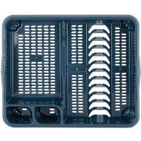 PAWNORA Blue Dish Drying Rack Cutlery Holder Kitchen Sink Plate Cup | Size: 100 cm x 100 cm