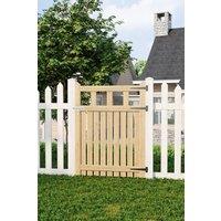 Living and Home 90x120cm Outdoor Rectangular Wooden Garden Gate Fence Door in Natural | Size: 90x120 cm