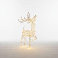 Pegdev 60cm Silver LED Christmas Reindeer Outdoor Decor 200 Warm White Lights