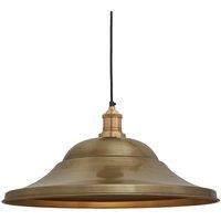 Industville Brooklyn Giant Hat Pendant, 21 Inch, Brass, Brass Holder in Bronze