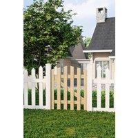 Living and Home 76x90cm Outdoor Pale Wooden Garden Gate Waterproof Treatment Picket Fence Door in Natural | Size: 76x90 cm