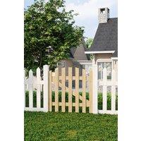 Living and Home 90x90cm Outdoor Pale Wooden Garden Gate Waterproof Treatment Picket Fence Door in Natural | Size: 90x90 cm
