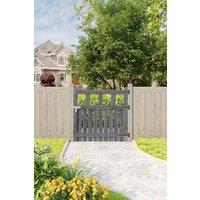 Living and Home 90x90cm Outdoor Wooden Grey Garden Gate Waterproof Treatment Border Fence Door | Size: 90x90 cm