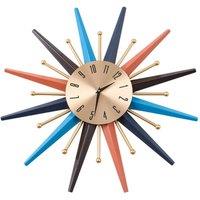Living and Home 70cm Metal Starburst Silent Non-Ticking Decorative Wall Clock